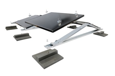 Suitable module clamps for affixing commercially available solar panels are included with the module mounting systems.  Photo: Richard Brink GmbH & Co. KG