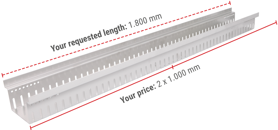 We manufacture special sizes for drainage channels at the standard price of the next larger standard unit